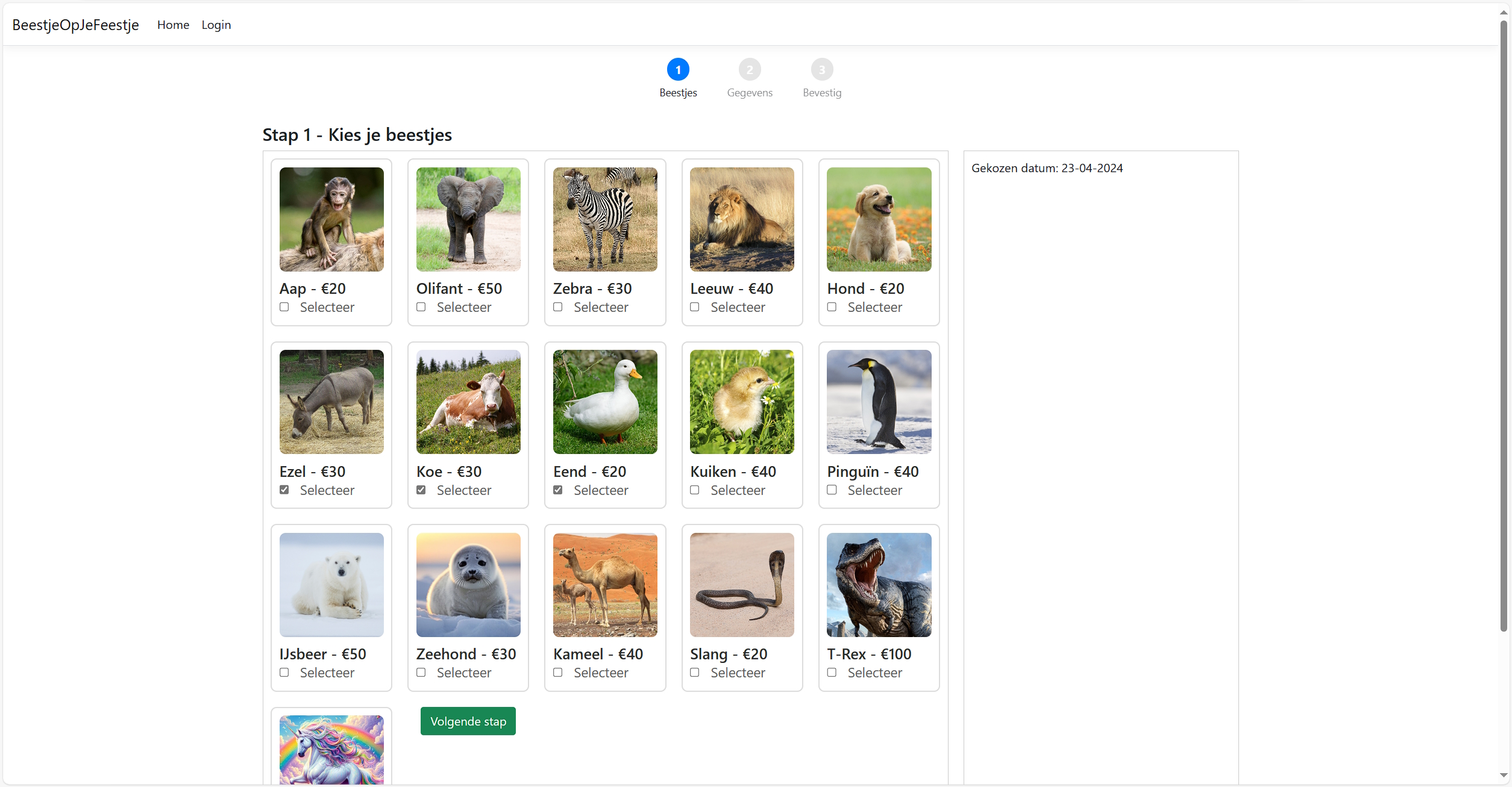 Image of selecting the animals