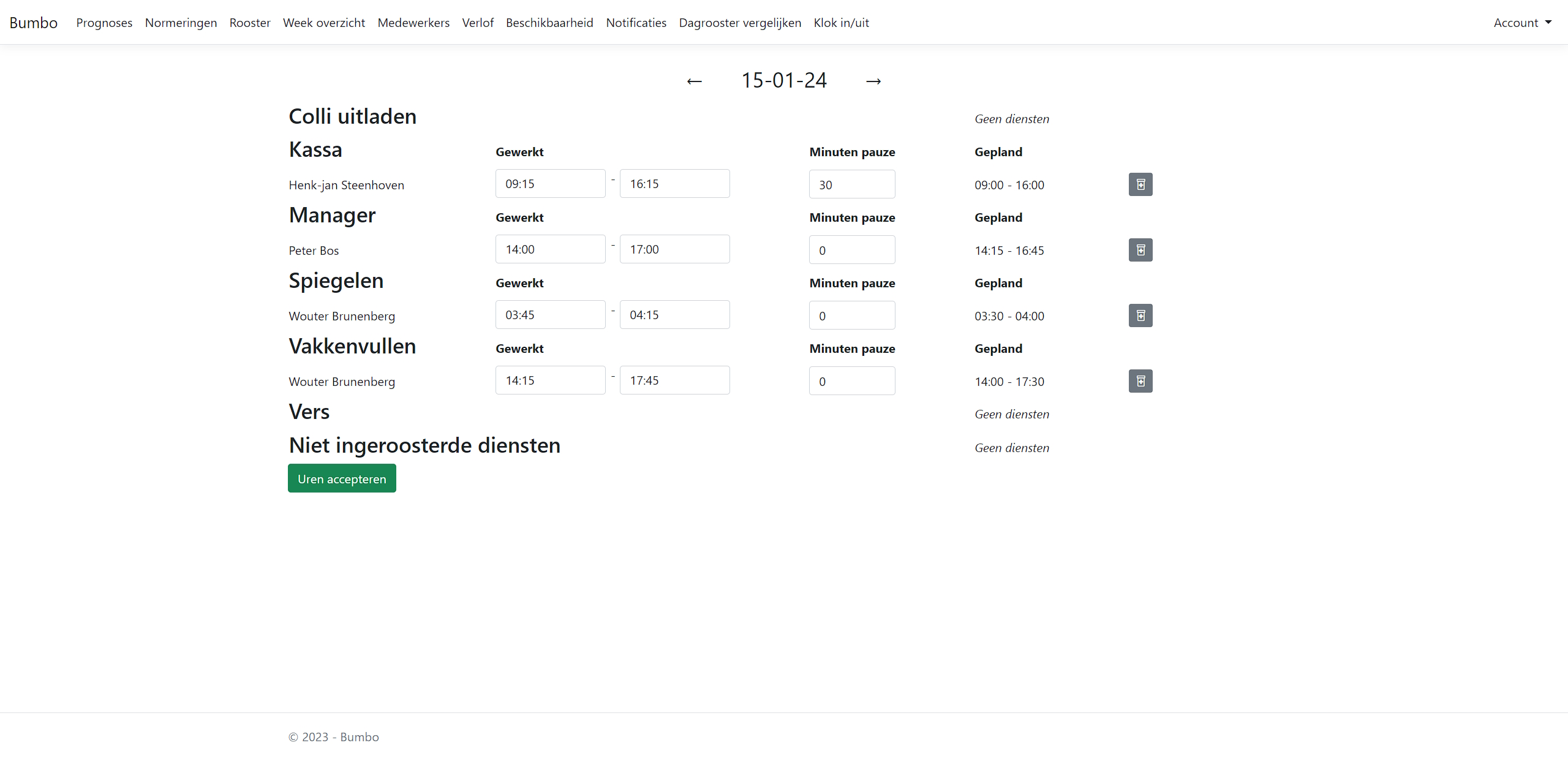 Bumbo daily compare page