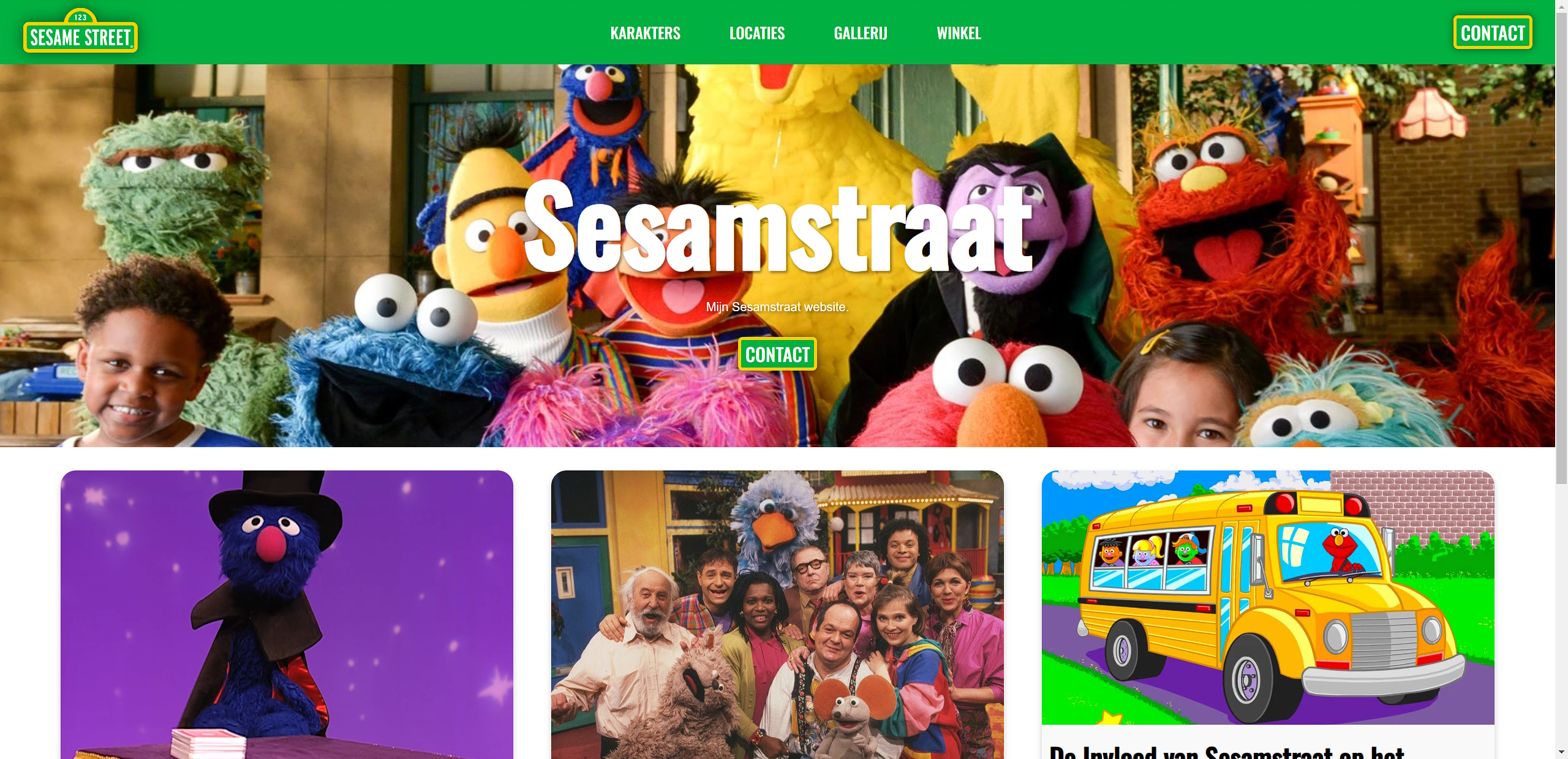 Sesame street website home page