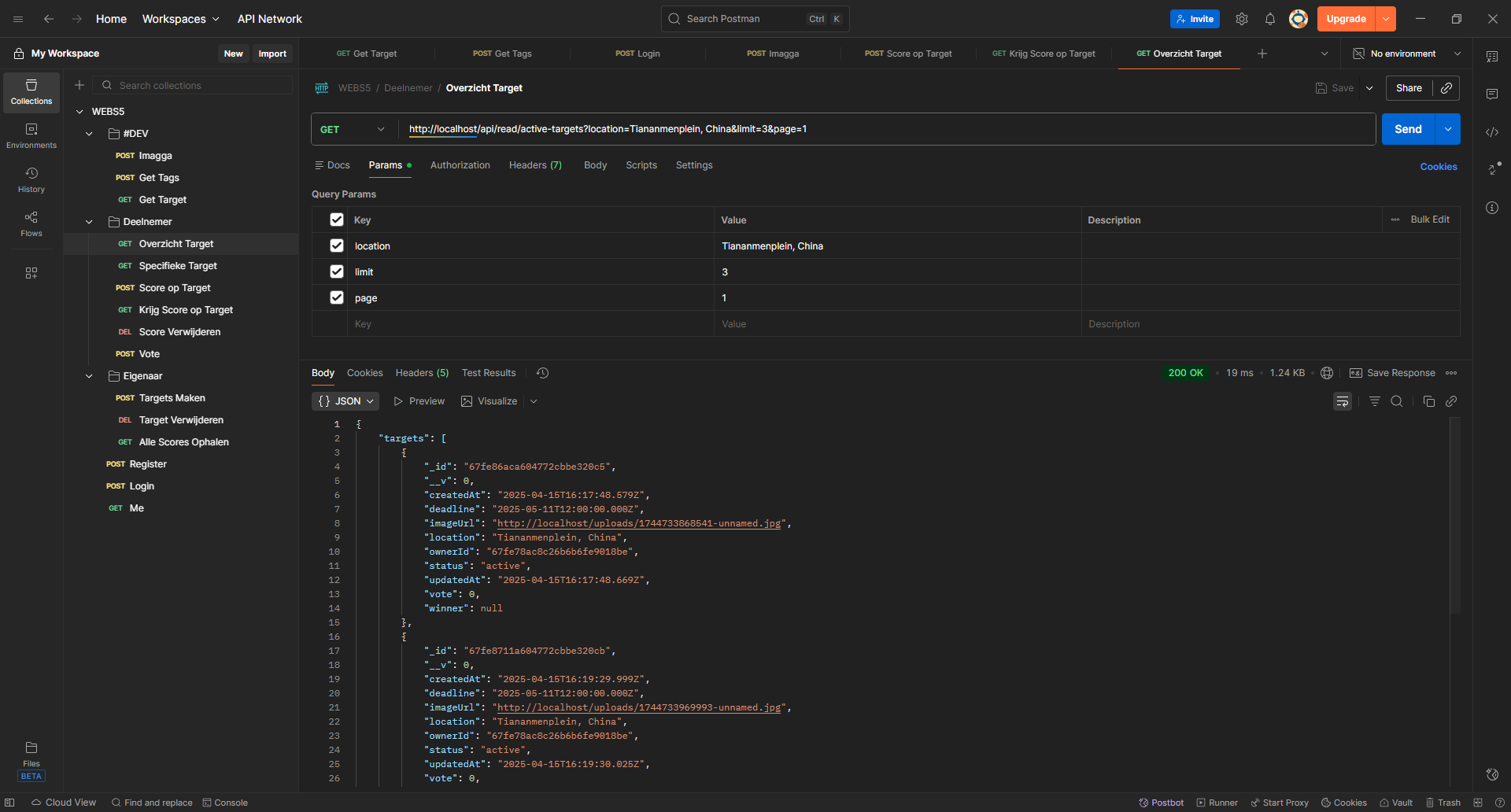 Postman image target overview
